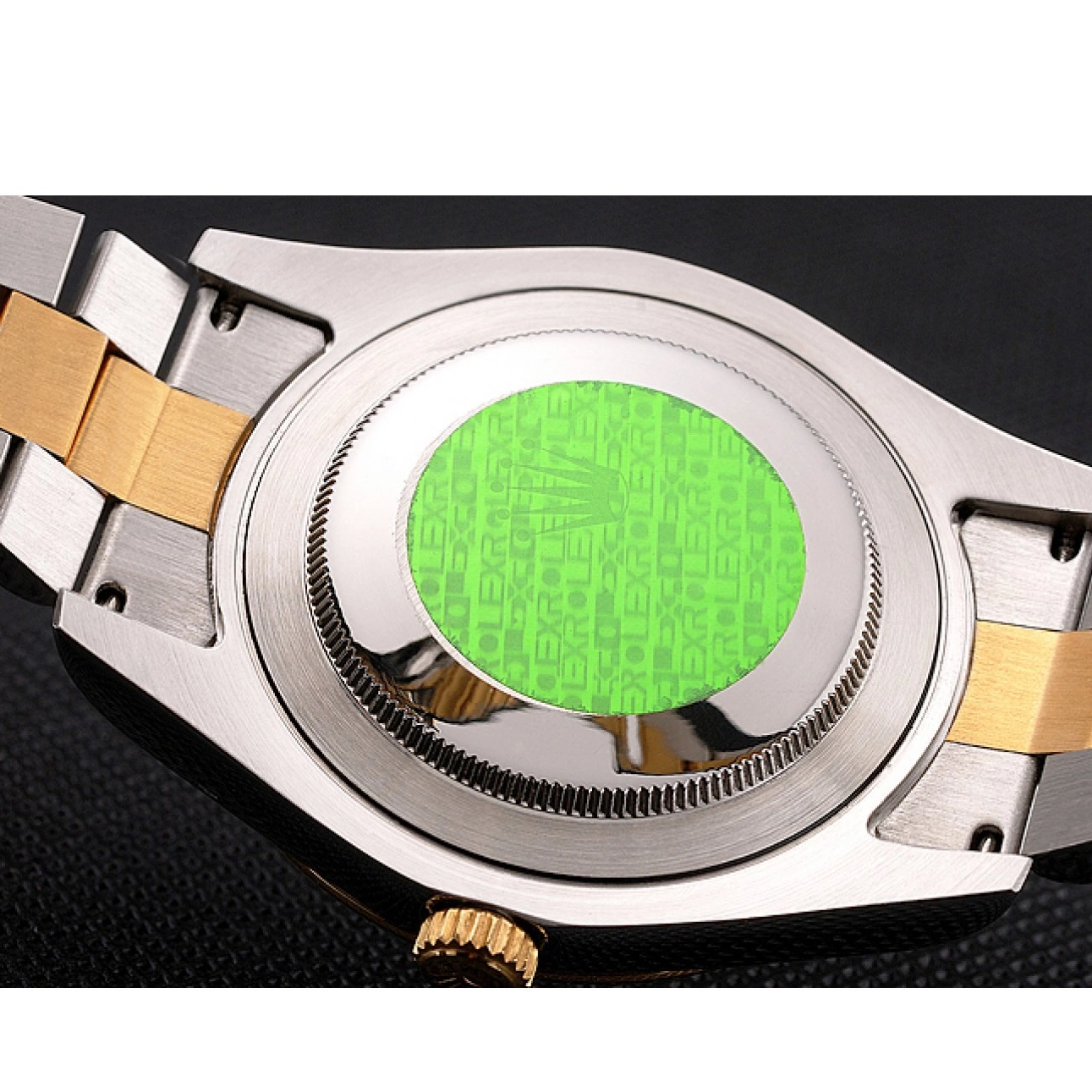 MiroTime 0824 Swiss Rolex Datejust Black Dial Gold Bezel Stainless Steel Case Two Tone Bracelet